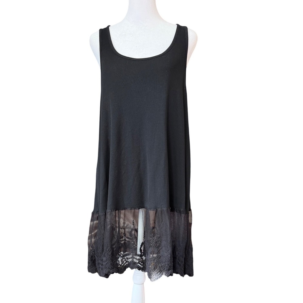 Black Lace Midi Dress XL Romantic Grunge 90s Whimsigoth Layering